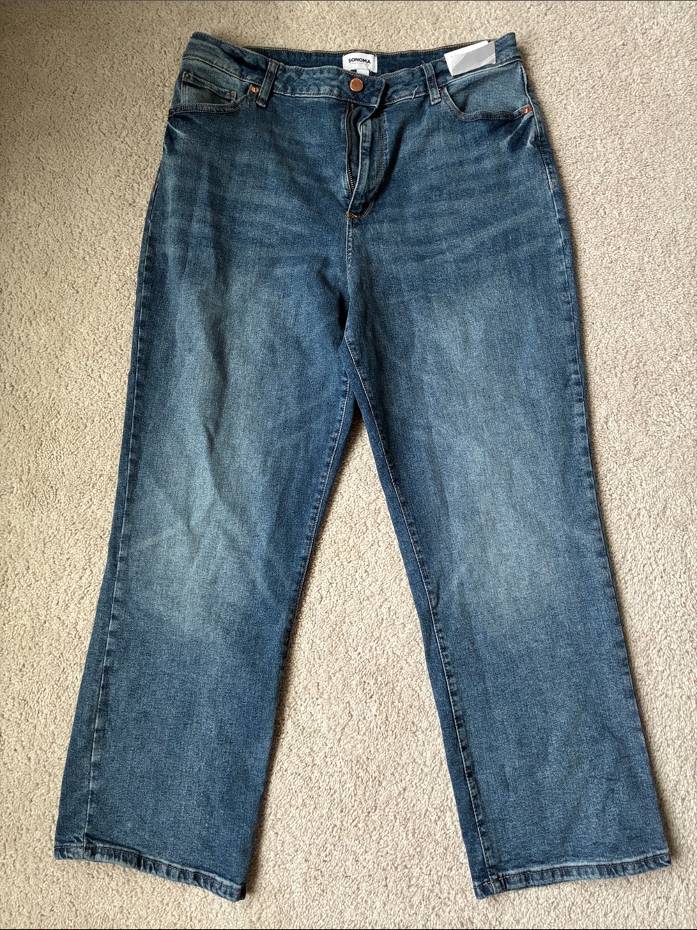 New Sonoma size 18R High Rise Straight Leg Jeans in Medium Blue Wash